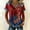 Vermilion, variant on longantii 250 Anniversary Usa Tshirts Women Modern Fit 4th Of July Pullover Trendy Vneck Short Sleeves Tees 250 Anniversary Floral Printed Summer Outfits Red L