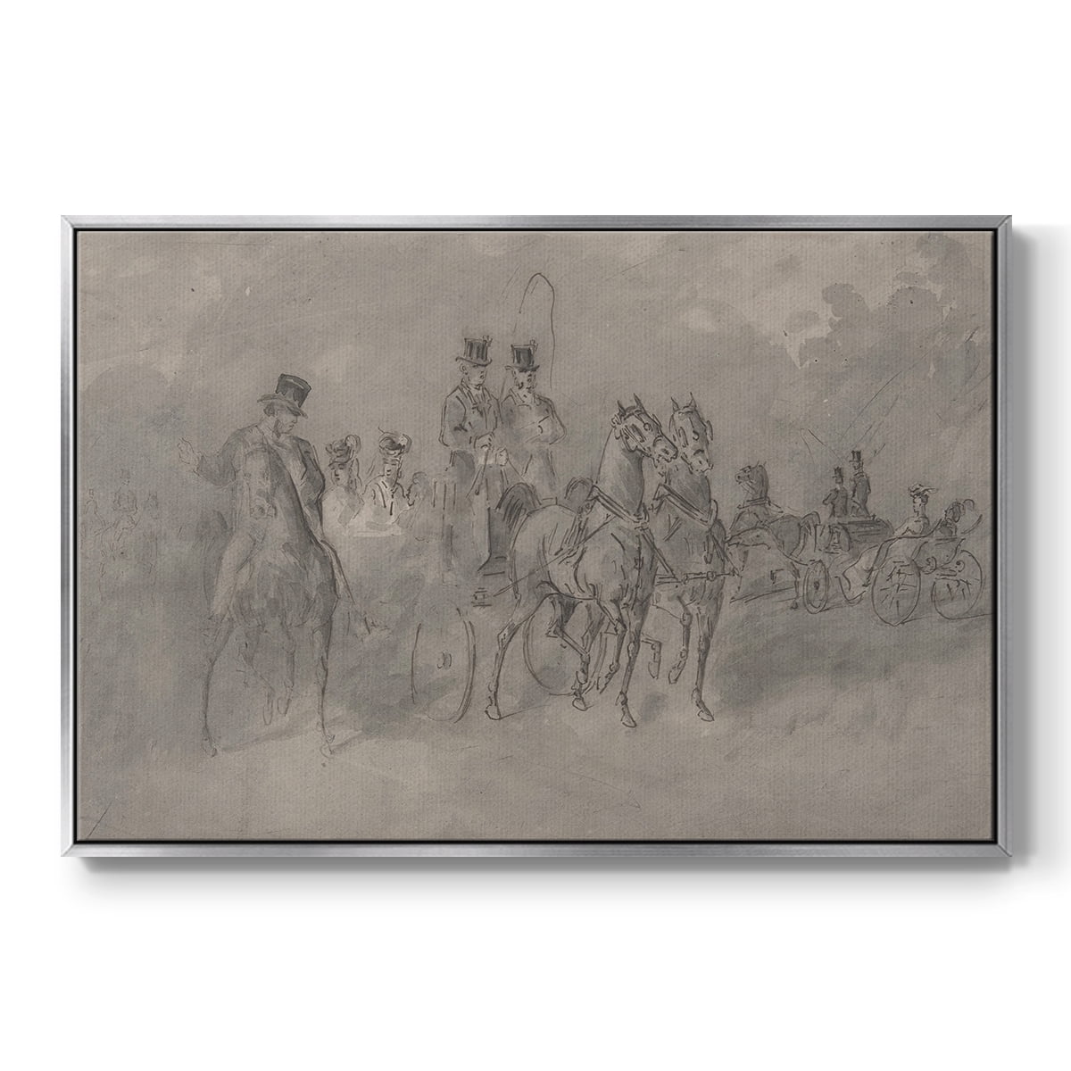 Vintage Sketch-XXIX By Wexford Home Framed in Silver Wood Gallery Wrapped Canvas 27 in. x 41 in.