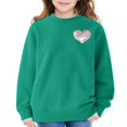 thumbnail image 3 of KAUOD Girls Cotton Crew Neck Sweatshirts Cute Heart Print Ribbed Cuffs Pullover Sweater Teen Kids Long Sleeve Shirt Tops, 3 of 6