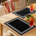 thumbnail image 4 of Geometric Greek Key Design Placemats Set of 6 Black Place Mats Table Mats Kitchen Dining Home Outdoor Party Table Decoration, 4 of 9