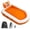 Orange, White, variant on Godery Youth Portable Inflatable Travel Bed with Safety Rails, Quick Inflate Air Pump & Storage Carry Bag, Detachable Soft PVC Mattress for Camping, Travel & Home Indoor Rest