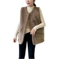 thumbnail image 2 of Fartey Fleece Vest for Women Trendy Zip Up Sleeveless Collarless Sherpa Vests Casual Comfy Winter Warm Waistcoat with Pockets M, 2 of 5