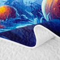 thumbnail image 5 of Homewish Magical Halloween Pumpkin Twin Quilt Set,Bat Night Sky Print Twin Coverlet Set,Deep Blue Orange,2-Piece, 5 of 7