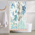 thumbnail image 6 of Cute Watercolor Floral Shower Curtain Sets,Blue Botanical Leaves Bathroom Curtains,Modern Minimalist White Bath Curtain, Waterproof Fabric with 12 Hooks 72x72 Inches, 6 of 6