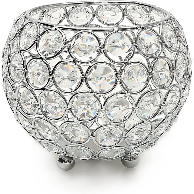 Portavelas de pilar de cristal plateado, portavelas votivo para decoración del hogar, mesa de comedor, baño, dormitorio, decoración. Afortunado Sencillez