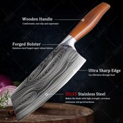 WXCOO 1pc,Kitchen Knife Stainless Steel 8 Inch Forged Kitchen Knife Sharp Bone Chopping Knife Damascus Pattern Meat Fish Slicing Knife Butcher Knife Cooking Tools