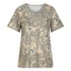 thumbnail image 4 of Moda Mujer Verano Camisetas de manga corta Estampado con cuello en V Blusa informal Tops Fridja  hjk5420, 4 of 8