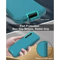 thumbnail image 5 of for Samsung Galaxy A35-5G Case, with Screen Protector, Port Protection, Full-Body Non-Slip Silicone Rubber Covered, 3-Layer Heavy Duty Drop-Proof Cover Phone Case, Teal, 5 of 14