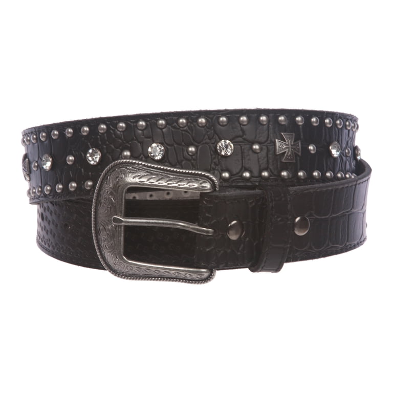 Leatherrock alligator chain and studded leather belt 1 1/2 main image 3
