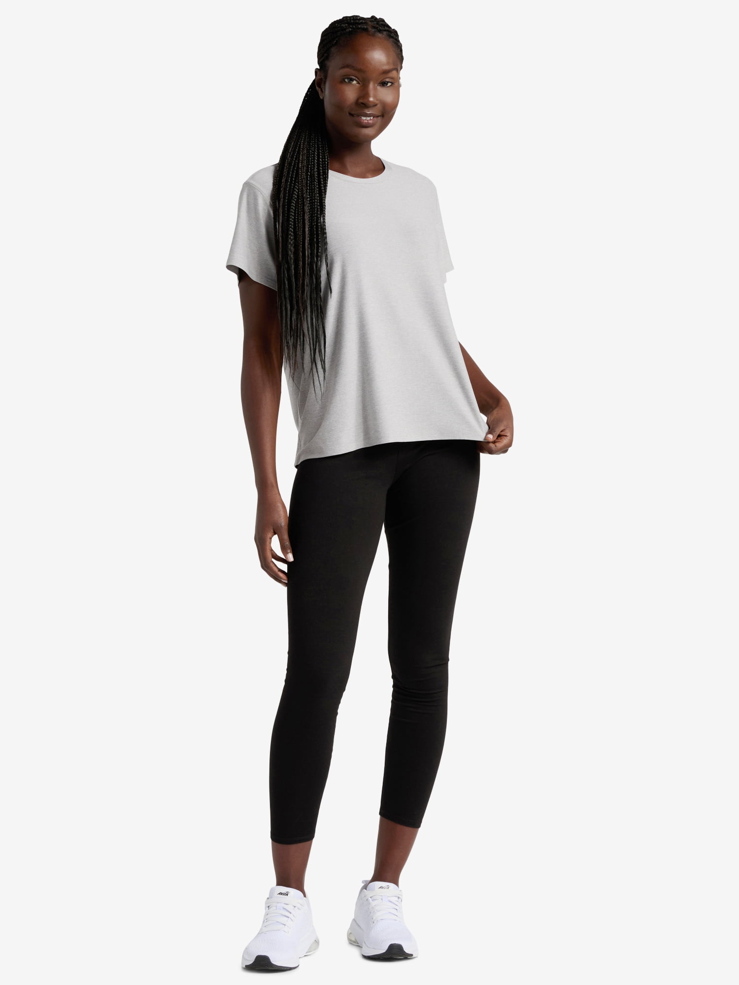 Athletic Works Women's and Women's Plus ButterCore Tee with Short Sleeves, Sizes XS-4X