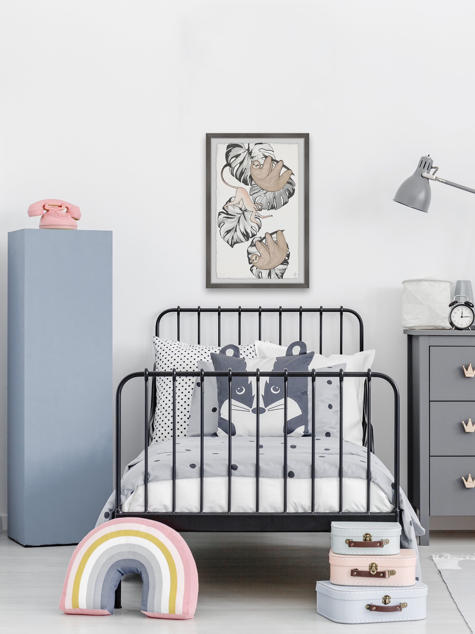 Marmont Hill Monkey and Sloths Palms Framed Wall Art