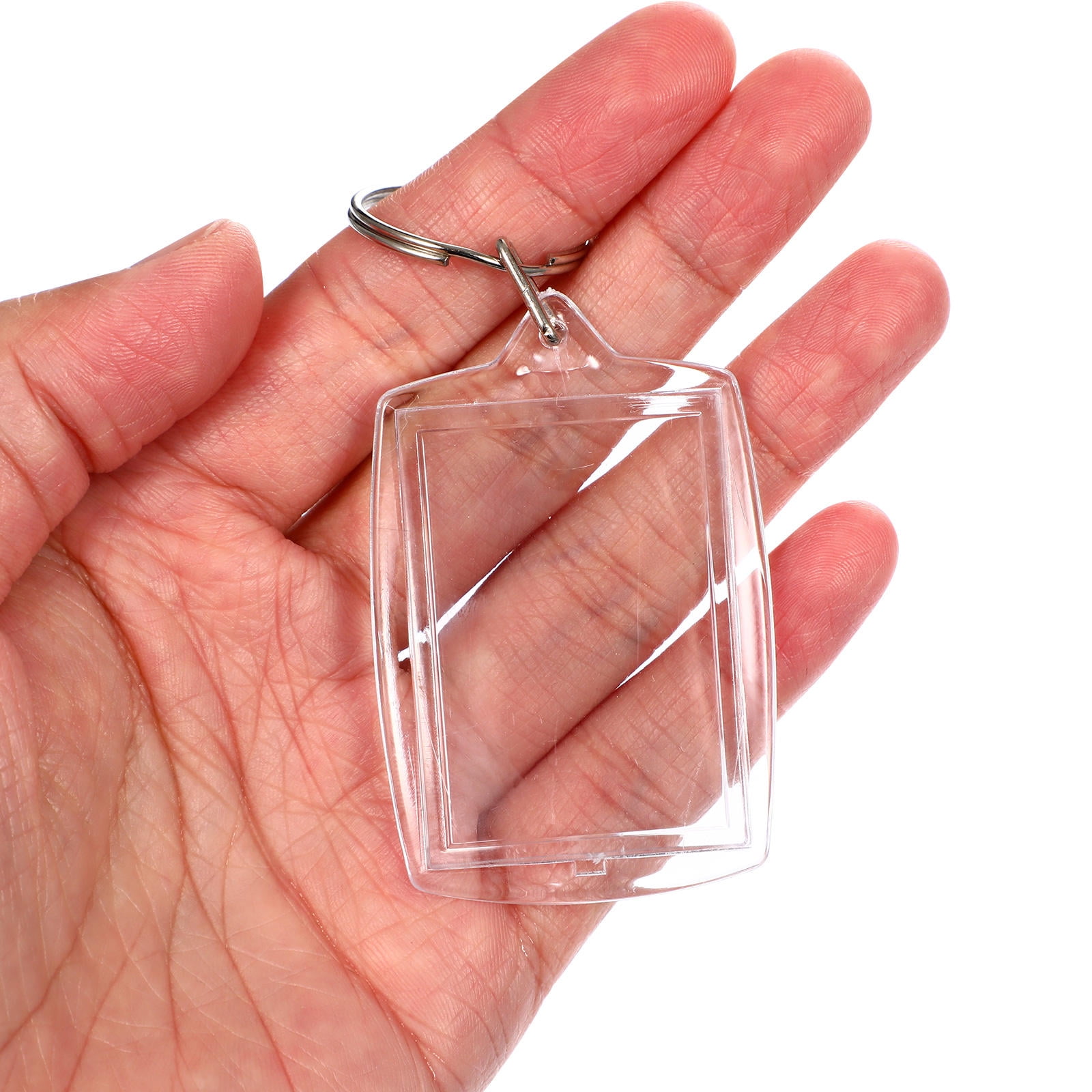 CRAFTHROU 10Pack Clear Picture Frame Keychain Tiny Photo Holder Keychain Gifting Occasions Family