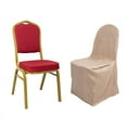 thumbnail image 3 of BalsaCircle 12 Nude Solid Polyester Banquet Chair Covers Slipcovers Party Linens, 3 of 8
