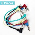 thumbnail image 3 of Colorful Guitar Effect Pedal Cables Instrument Audio Leads Patch Cord 21cm Length 1/4 Inch Right Angle TS Plug 6pcs/pack, 3 of 7
