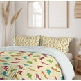 thumbnail image 6 of Fashion Duvet Cover Sets, Illustration of Colorful High Heels Colorful Women Footwear Silhouettes, Bedding Set 2 Duvet Covers & 4 Pillowcases, 2 Pack Cal King Size, Cream and Multicolor, by Ambesonne, 6 of 7