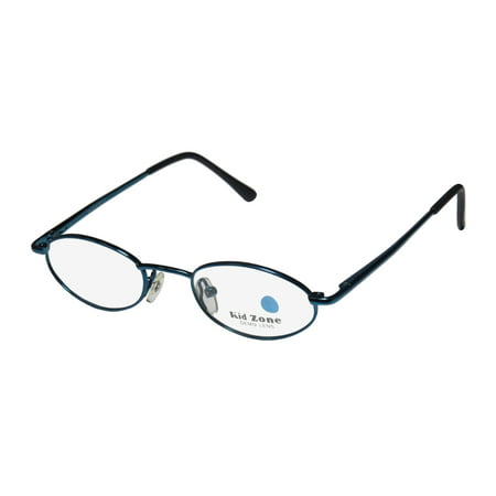 New Kid Zone 412 Unisex/Boys/Girls/Kids Oval Full-Rim Blue Inexpensive Durable Small Size Frame Demo Lenses 44-18-125 Eyeglasses/Eyeglass Frame