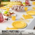 thumbnail image 4 of Exquisite 350 Piece Yellow Paper Party Plates & Tableware Dinnerware Set, 4 of 6
