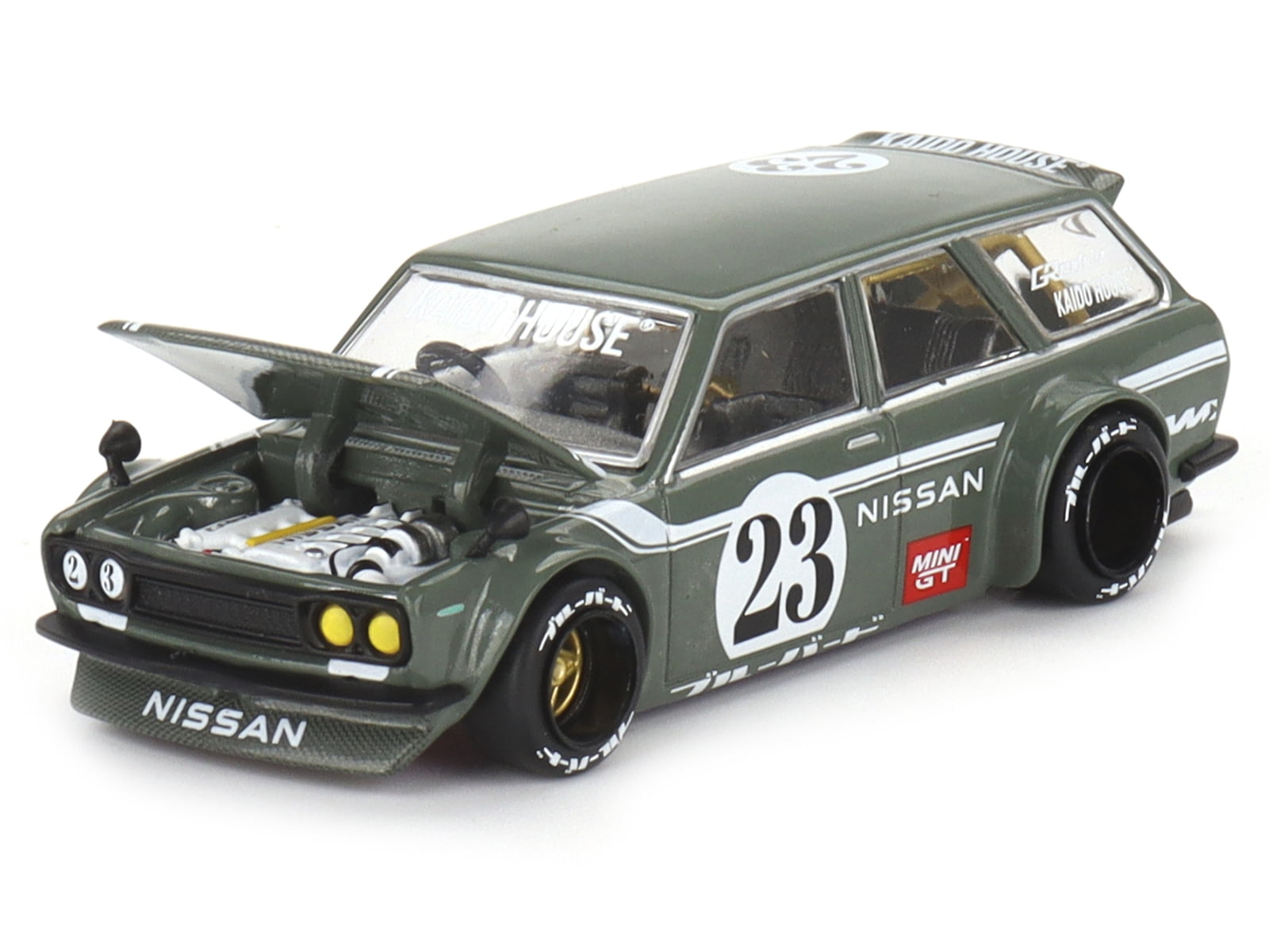Mini GT Kaido House Datsun 510 Wagon Carbon Fiber V3 - Green