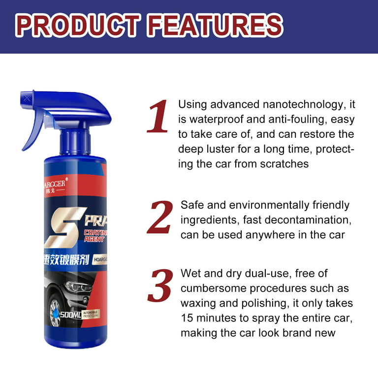 3 in 1 High Protection Quick Car Coating Spray - 500 ML Nano
