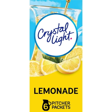 Crystal Light Lemonade Sugar Free Drink Mix Caffeine Free, 6 ct Pitcher Packets, 3.2 oz (Pack of 2)