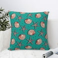 thumbnail image 4 of Yiaed Starfish and Shell Print Pillow Covers Super Soft Decorative Square Throw Pillow Covers Case Cushion Covers for Sofa Couch Bedroom Car Decor（No pillow core）-18"x18", 4 of 7
