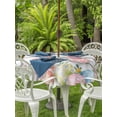 thumbnail image 2 of Easter Outdoor Tablecloth - 60 Inch Round Dining Table Cover, Spring Bunny Feet Eggs Floral Herb Wooden Plank Waterproof Outdoor Table Cloth with Umbrella Hole & Zipper for Picnic/Patio/Party, 2 of 7
