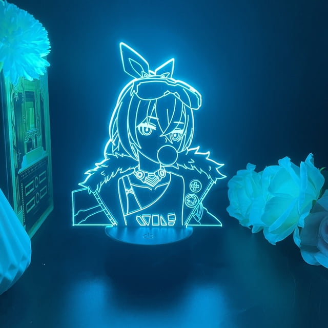 Luz nocturna LED 3D Honkais Stars Rails Silvers Wolfs