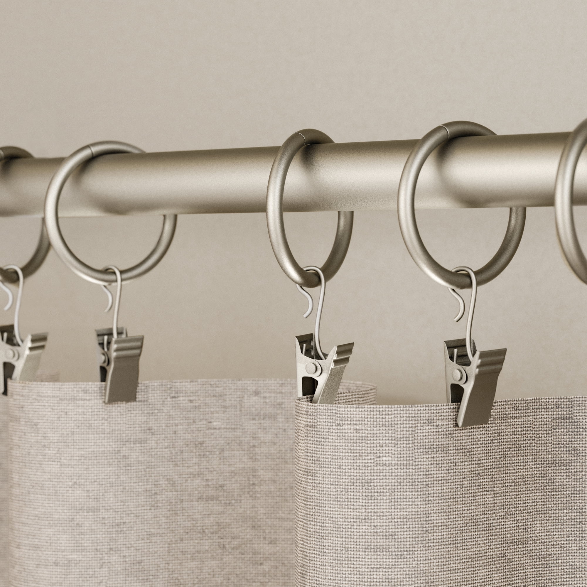 Mainstays 1" Pewter Curtain Clip Rings (7 pack)