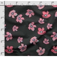 thumbnail image 2 of Soimoi Floral Print,Cotton Cambric, Quilting Fabric Sold by The Yard 42 Inch Wide, Medium Weight Cotton Fabric, SewingSupplies,Black & Pink, 2 of 5