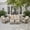 Beige, variant on Ovios 5 Pieces Outdoor Furniture Set High Back All-Weather Wicker Patio Conversation Set with Ottomans, Orange Red(Textured)