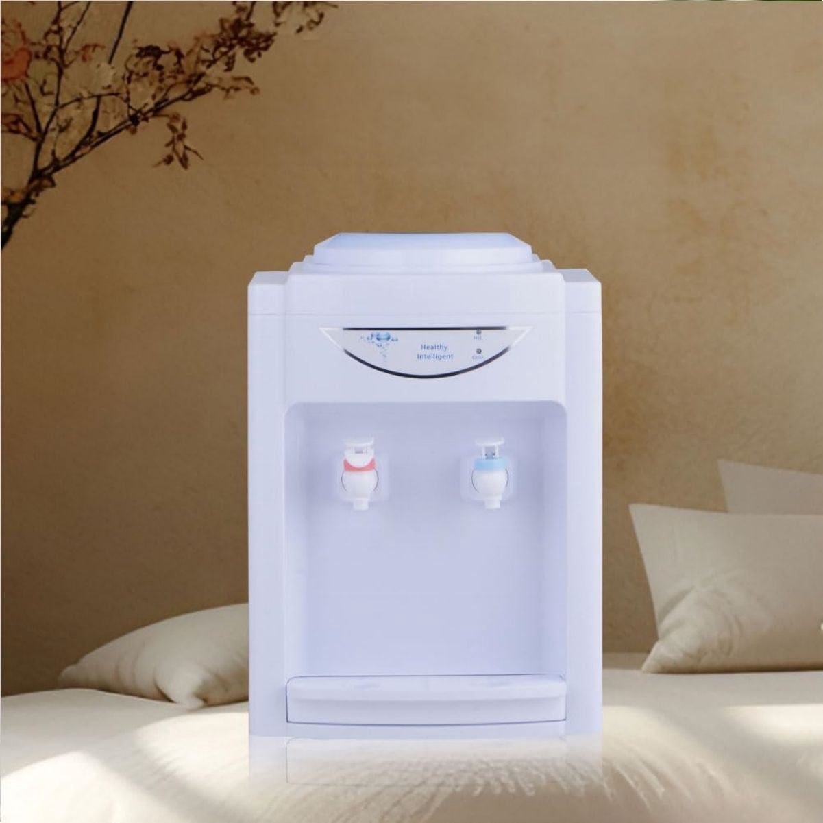 WSYW Top Loading Water Cooler Dispenser Mini Desktop Electric Hot Cold Water Dispenser for 2 to 5 Gallon Bottles Automatic Drinking Machine White