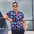 thumbnail image 4 of Balery Wine Glasses And Cocktails Camisa Polo de Hombre con Estampado, de Manga Corta y Tejido Medio, Camisa Tipo Golf Polo-X-Large, 4 of 6