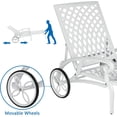 thumbnail image 4 of HOMEFUN 75.4 in. L White Aluminum Outdoor Chaise Lounge Reclining Chair with Adjustable Wheels, 4 of 6