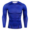 thumbnail image 1 of Minnieouse Camiseta de hombre de secado rápido de manga larga mallas de Fitness culturismo deporte camuflaje elástico entrenamiento ciclismo Camisetas Azul, 1 of 6