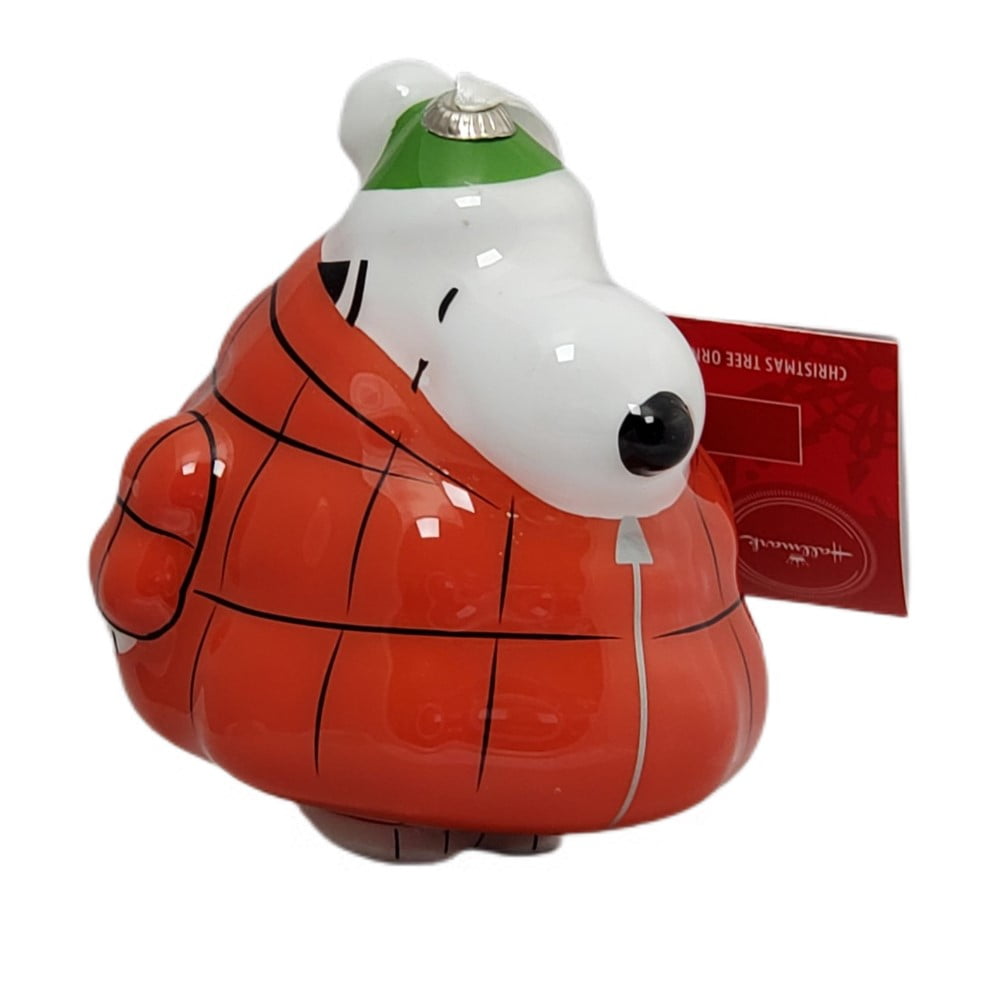 Hallmark Christmas Ornament, Peanuts Snoopy in Puffy Coat, Decoupage