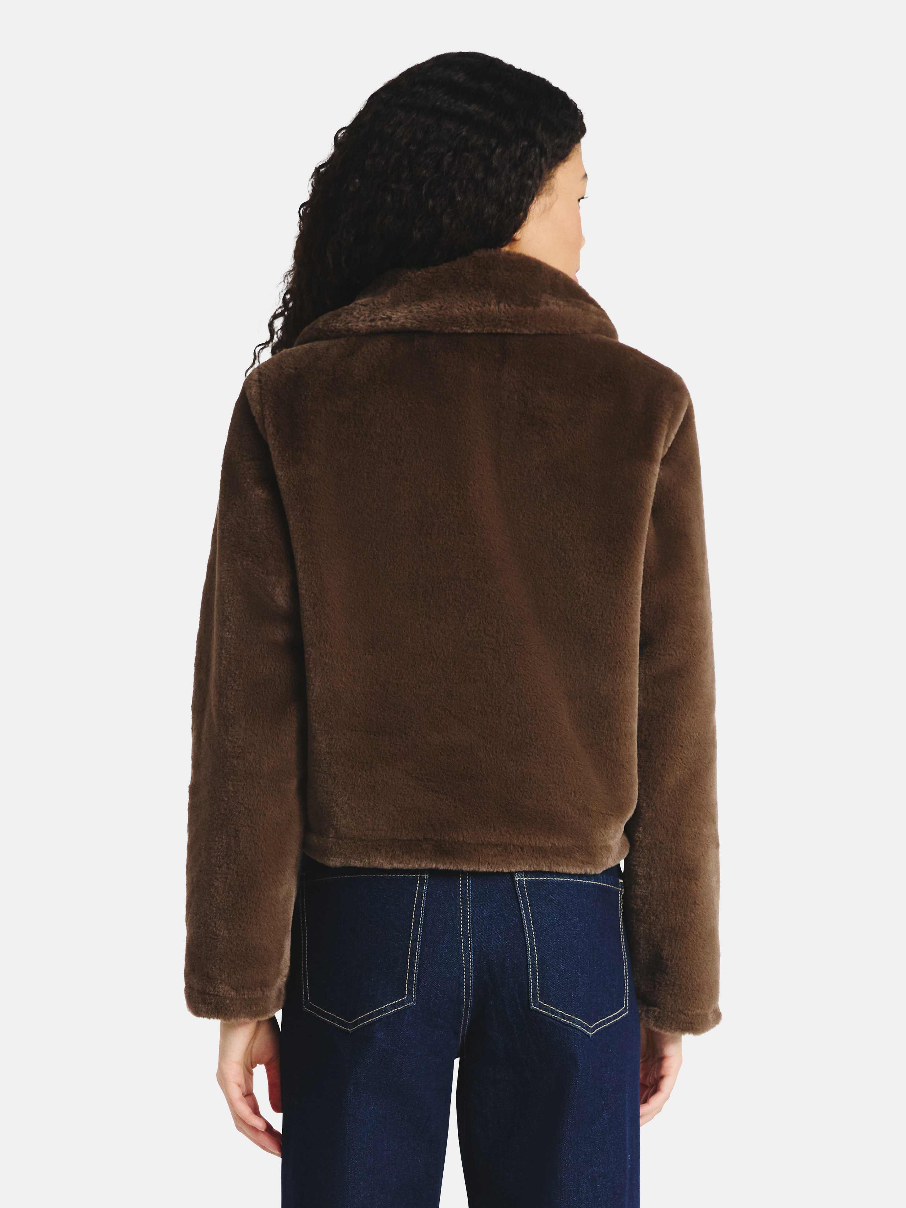 No Boundaries Faux Fur Jacket, Women's