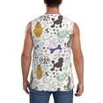 thumbnail image 4 of Fotbe Colorful Poodle Dog Men's Camiseta sin Mangas Estampada para Hombres, Playera Casual para Gimnasio, Entrenamiento, Playa-Large, 4 of 7