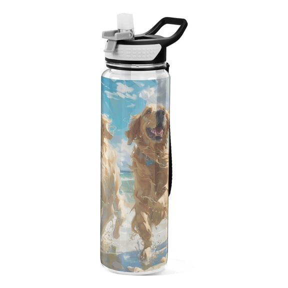 BZSMCE Sport Bottle 0_0 (99sandy Paws and Happy Tails Outdoor sports Water Bottle Size: 10.4x3in