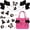 Black, variant on Charms for Bogg Bag,Pearls,Butterfly Flowers and Chain for Bogg Bag Accessories Charms(20 pcs) Silver