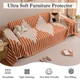 thumbnail image 5 of Eurhowing Boho Couch Cover for 2-3 Cushion Couch, Chenille Sofa Cover Blanket with a Pillowcase, Anti-Slip Tassel Sofa Slipcover for Pet, (71'' x 118'', Orange), 5 of 9