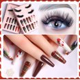 thumbnail image 5 of Uñas postizas navideñas de ataúd para mujer, 24 unidades, con pestañas postizas., 5 of 5