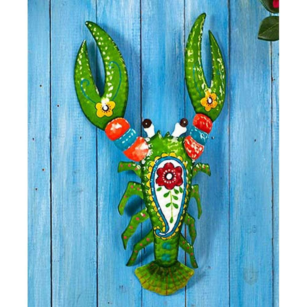 Lobster Tropical Metal Wall Art Sculpture Beach Theme Home Decor Accent