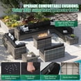 thumbnail image 4 of Clouddwell 15 Piece Patio Furniture Set with 44” Fire Pit Table Wicker Rattan Patio Conversation Set Outdoor Sectional Sofa Set with Coffee Table and Black Cushions(Waterproof Cover Included), 4 of 9