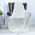 thumbnail image 4 of Seahorse Soft Flannel Fleece Throw Blanket, Outline Art Style Seahorse Pattern Nautical Theme Animal, Cozy Plush for Indoor and Outdoor Use, 50" x 70", Pale Blue Grey Sea Blue, by Ambesonne, 4 of 5