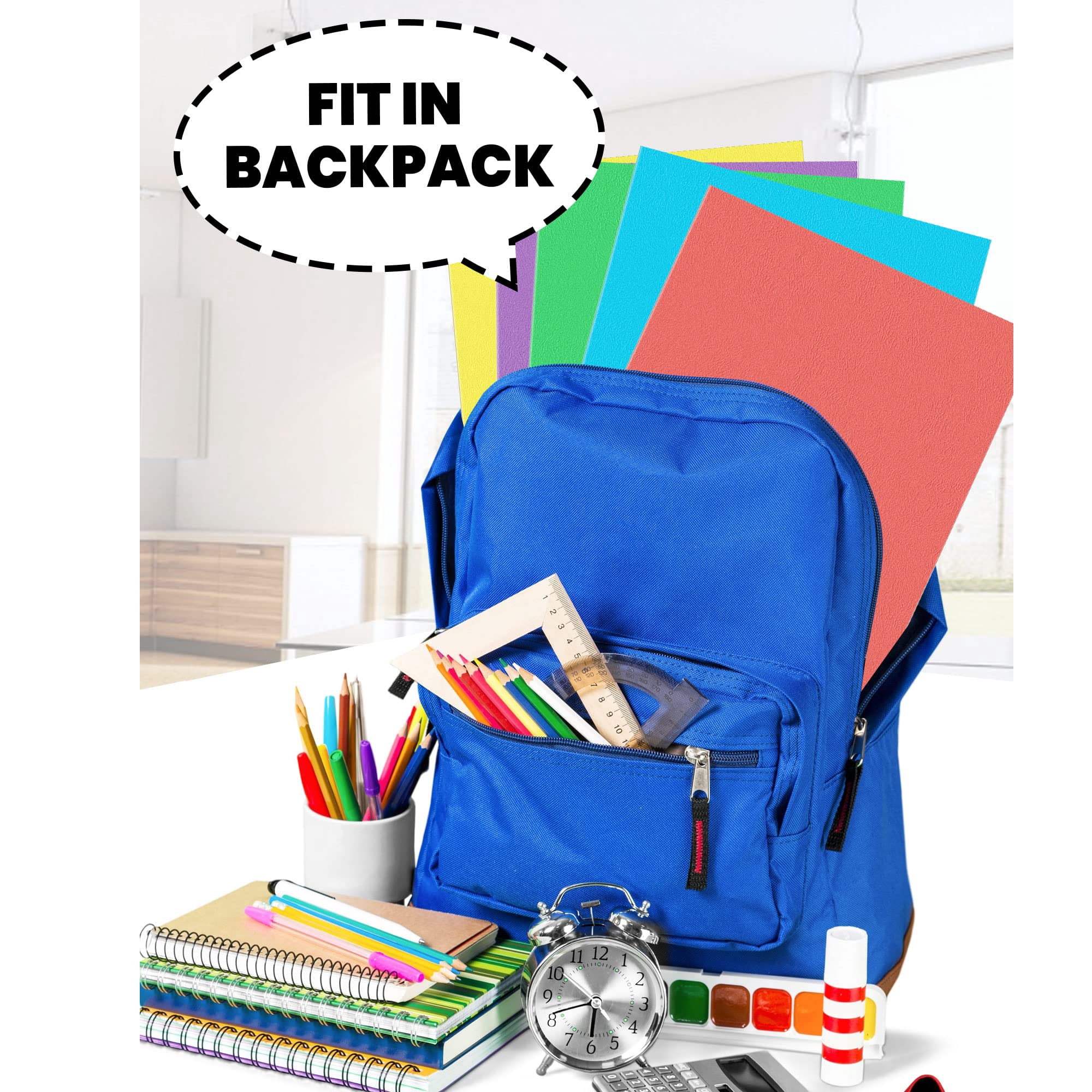 Folders with Pockets, 25 Pack Assorted Colors, 2 Pocket Folders for Letter Size Paper, Office Home Business Organization, Multicolored
