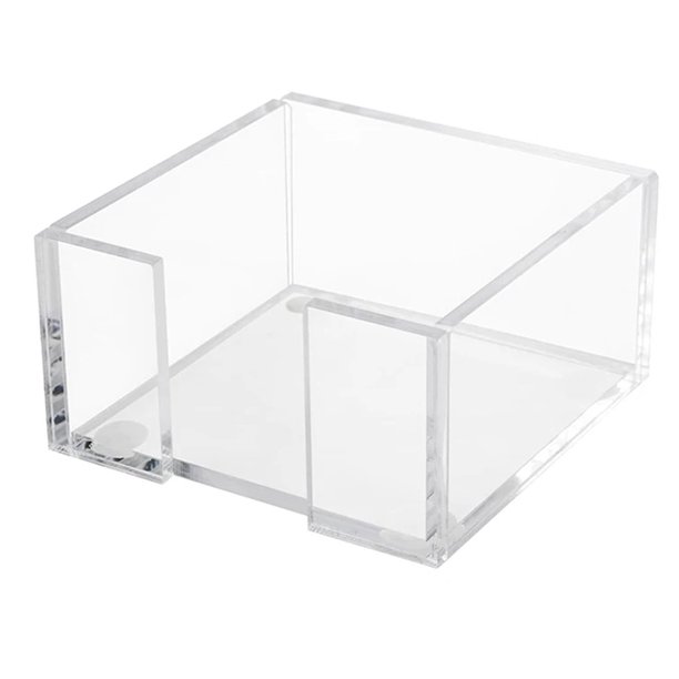 Soporte acrílico para bloc de notas para organización de escritorio, dispensador de notas transparente