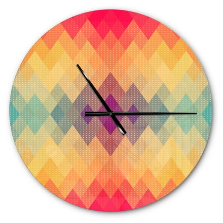 Designart 'Colorful Geometric Pattern' Modern wall clock