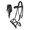 Black Leather Beaded, variant on Horse Western Leather Tack Bitless Sidepull Bridle w/ Reins Brown 77RT06BR-F
