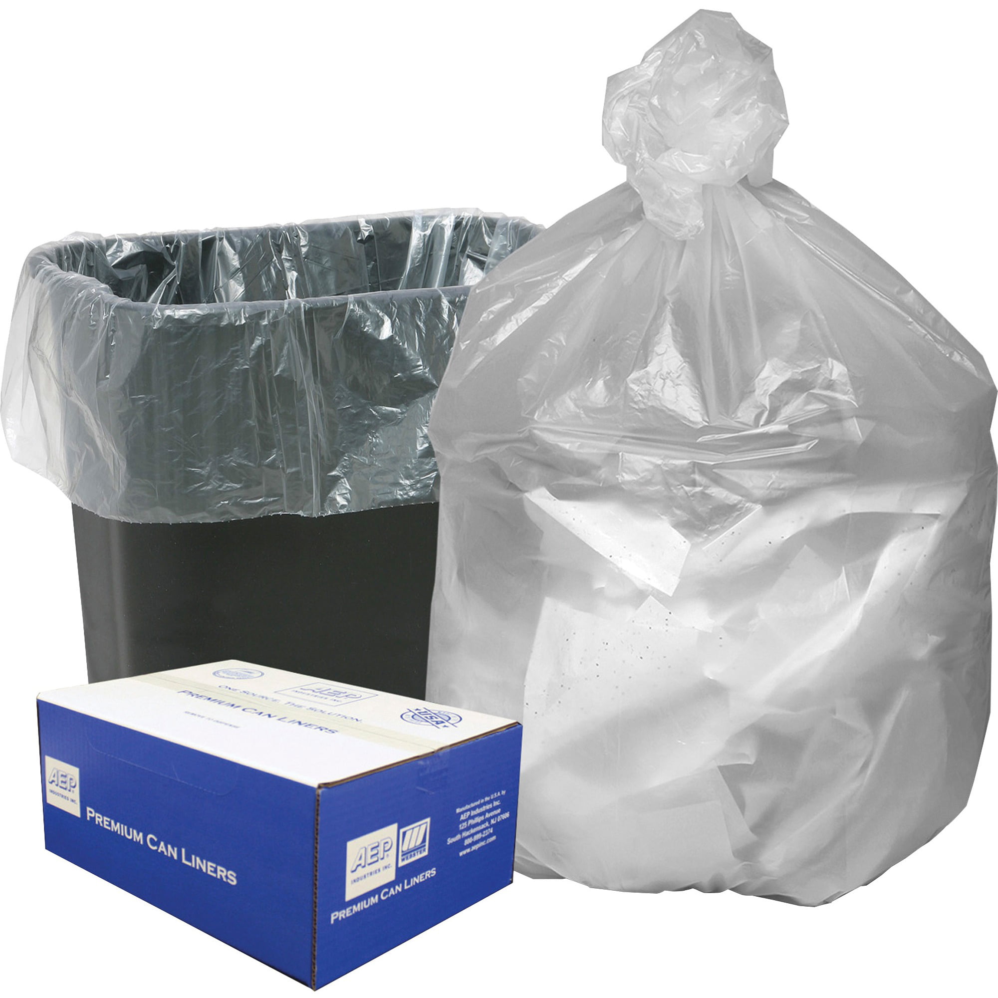 200/Carton Good n Tuff GNT4348 High Density Waste Can Liners 14 Microns 43 x 46 Natural 56gal 