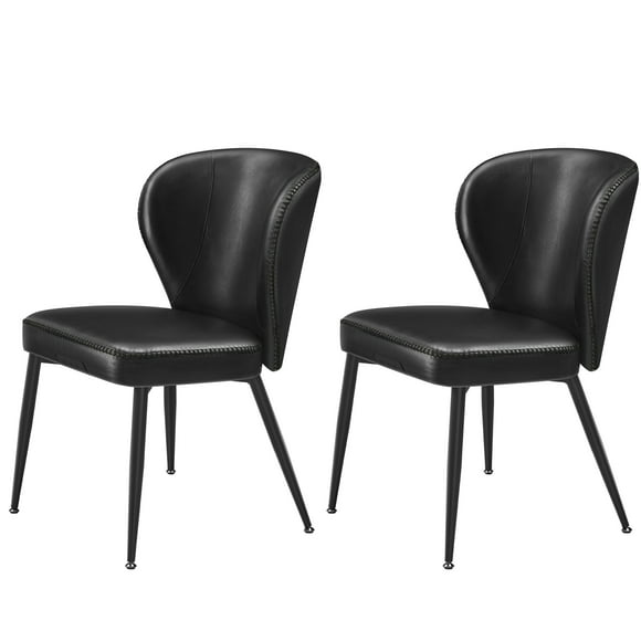 VASAGLE EKHO Collection - Dining Chairs Set of 2, Upholstered Kitchen Chairs, Comfortable Seat, Synthetic Leather with Stitching, Mid-Century Modern, Easy Assembly, Living Room Lounge